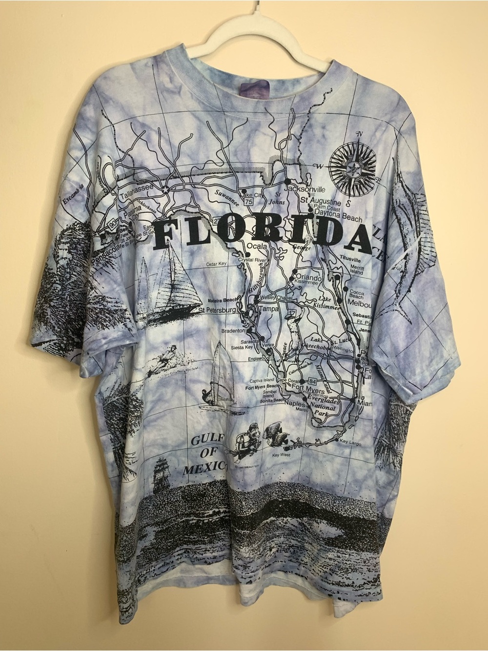 Vintage Florida Map T-Shirt XXL